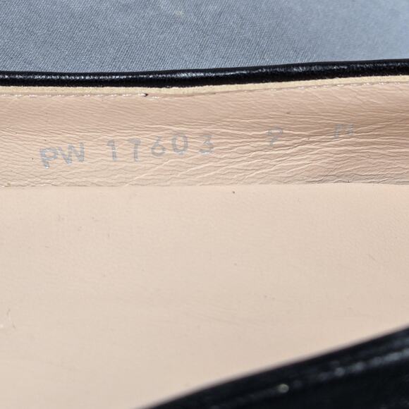 Stuart Weitzman Pointed Toe Flats Womens 9 Black Leather Rope Detail Shoes - Picture 8 of 12